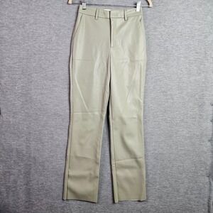 Supre Women's Vegan Leather Straight Leg Silver stone Pant Size 6 NEW